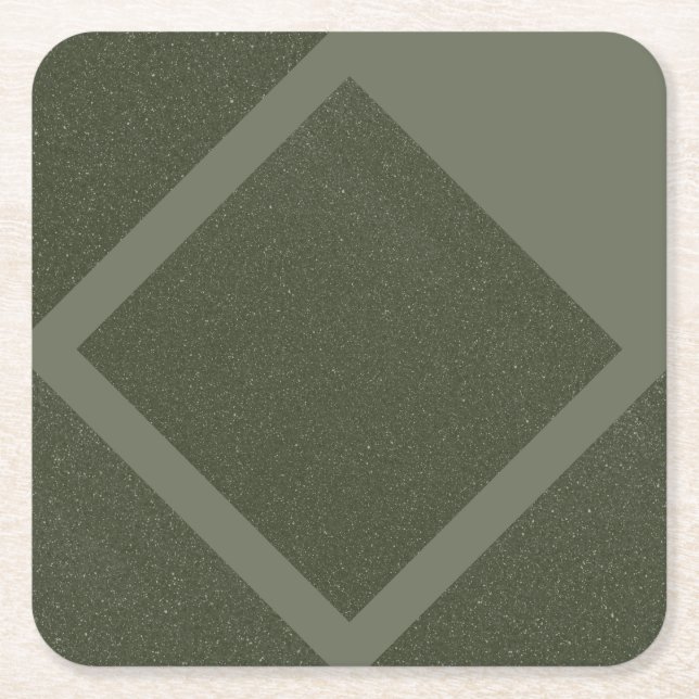 Moss Green Diamond Frame Paper Untersetzer (Vorderseite)