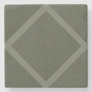 Moss Green Diamond Pattern Stone Untersetzer