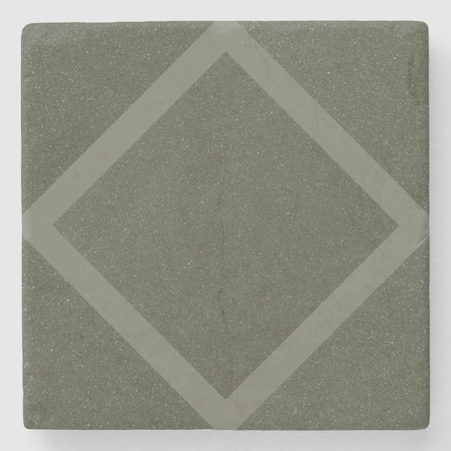 Moss Green Diamond Pattern Stone Untersetzer (Vorderseite)