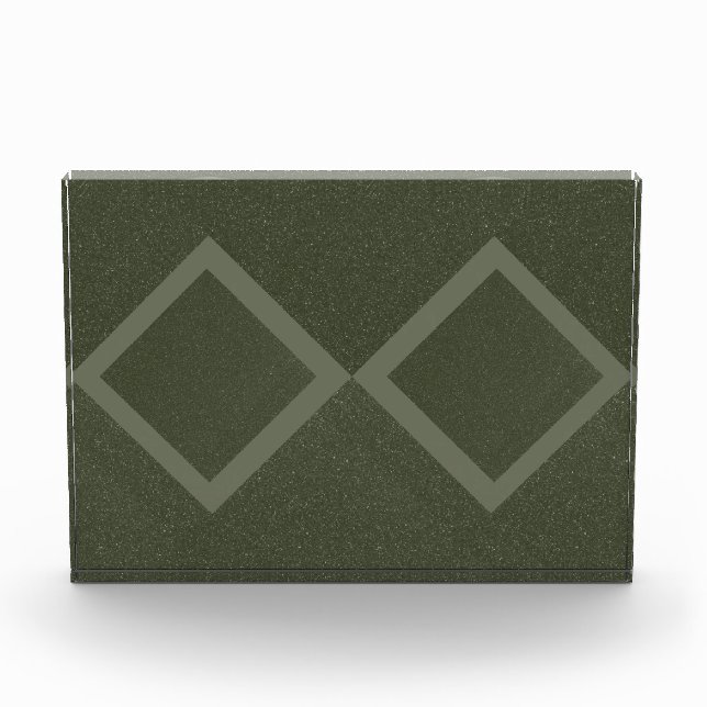 Moss Green Double Diamond Akryllischer Foto Block (Vorderseite)