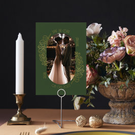 Moss Green Elegant Classic Wedding Save the Date Einladung