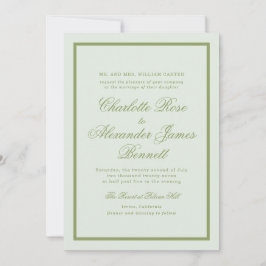 Moss Green Estate Wedding Invitation