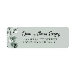 Moss Green Eucalyptus Hand Letter Script-Adresse