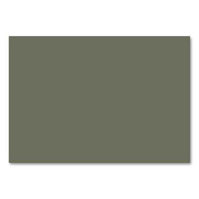 Moss Green Event Table Card - Anpassbar Tischnummer (Vorderseite)
