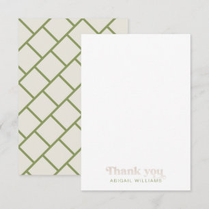 Moss Green Geometric Babydusche Leere Vielen Dank Dankeskarte