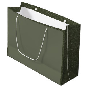 Moss Green Gift Bag mit texturierten Seiten Große Geschenktüte
