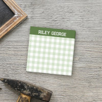 Moss Green Gingham Varsity Letters Name