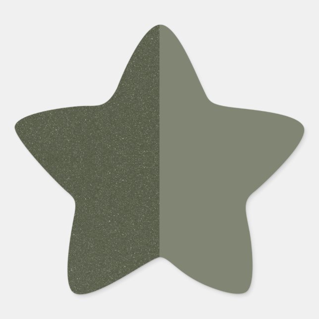 Moss Green Glitzer Star Custom Aufkleber (Vorderseite)