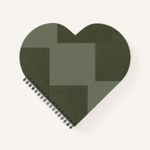 Moss Green Heart Shaped Notebook Notizbuch