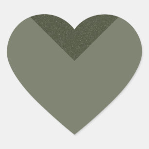 Moss Green Heart Sticker mit Textur Akzent