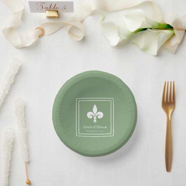 Moss Green Lilie Wedding Paper Bowls Pappteller (Hochzeit)