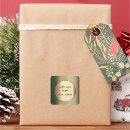 Moss Green mit dem Lemon Personal Message Gift Lab Quadratischer Aufkleber