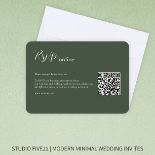 Moss Green ・ Moderne Hochzeit RSVP Karte