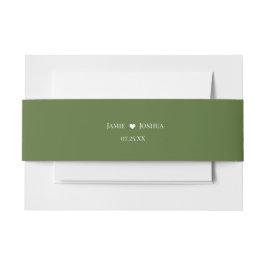 Moss Green Monogram Einladungsbanderole