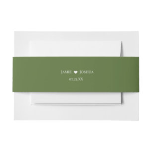 Moss Green Monogram Einladungsbanderole
