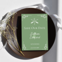 Moss Green Monogram und Arrows Save the Date