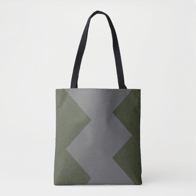 Moss Green Muster Tote Bag Tasche (Vorderseite)