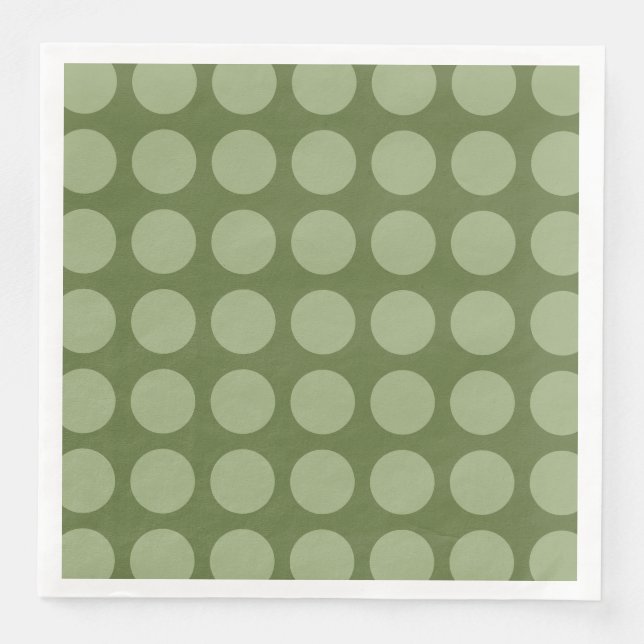 Moss Green Polka Dot Pattern Serviette (Vorderseite)
