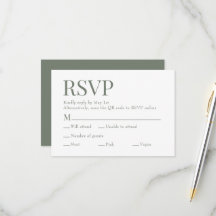 Moss Green Scan QR Code Meal Choice Hochzeit