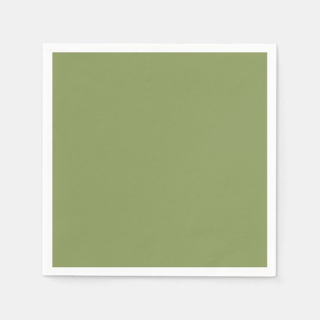 Moss Green Solid Color Serviette (Vorderseite)