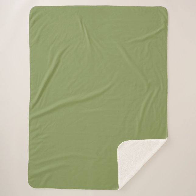 Moss Green Solid Color Sherpadecke (Vorderseite)