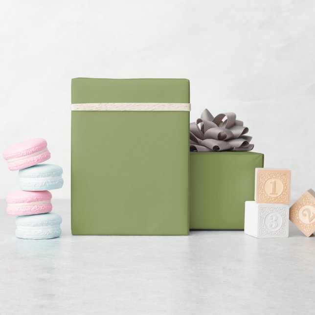 Moss Green Solid Color Wrapping Paper Geschenkpapier (Babyparty)