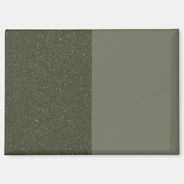 Moss Green Split Design Magnet (benutzerdefinierba (Vorderseite)