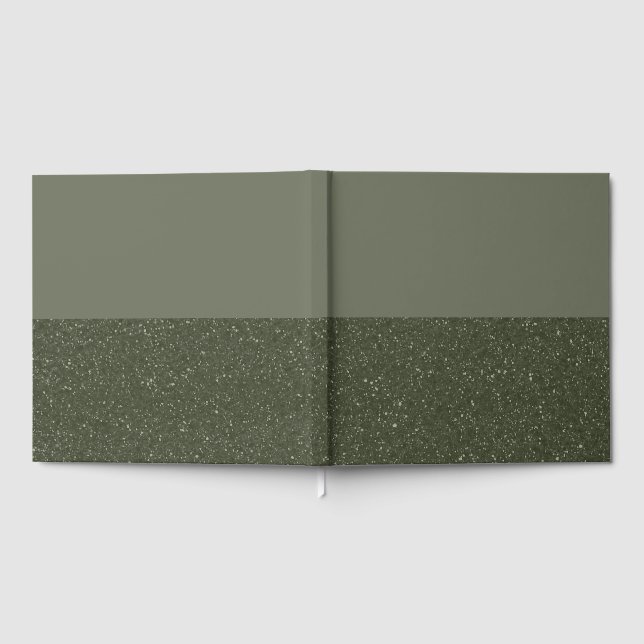 Moss Green Split Gästebuch - Custom Foil (Voll)