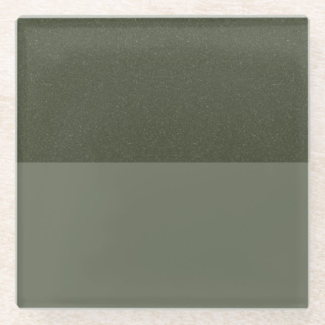 Moss Green Split Glass Untersetzer - individuell e (Vorderseite)