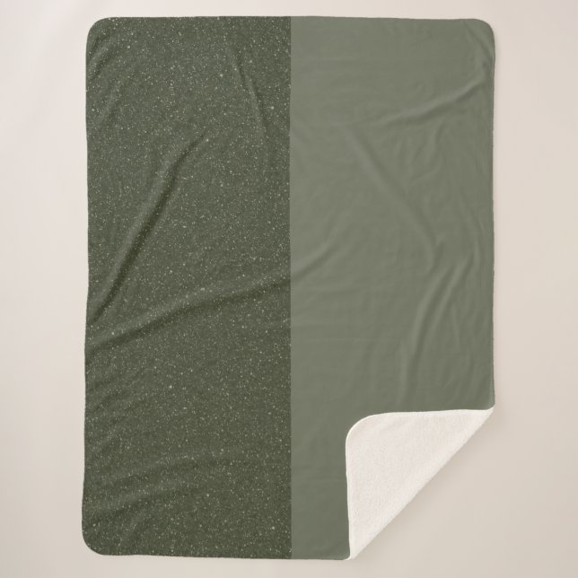 Moss Green Split Sherpa Blanket Sherpadecke (Vorderseite)