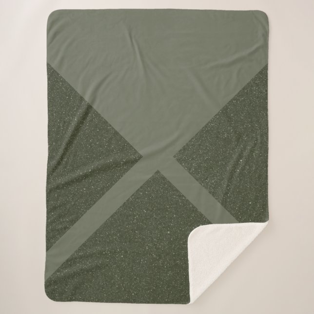 Moss Green Split Sherpa Blanket Sherpadecke (Vorderseite)