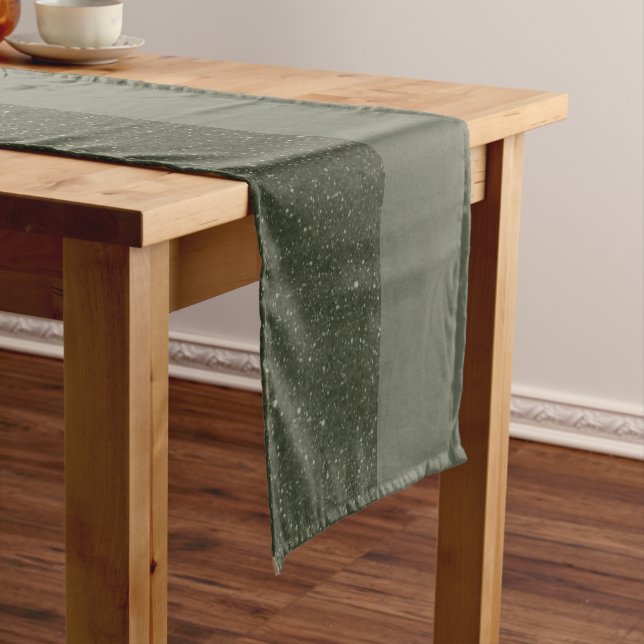 Moss Green Split Table Runner - Anpassbares Design Kurzer Tischläufer (Beispiel)