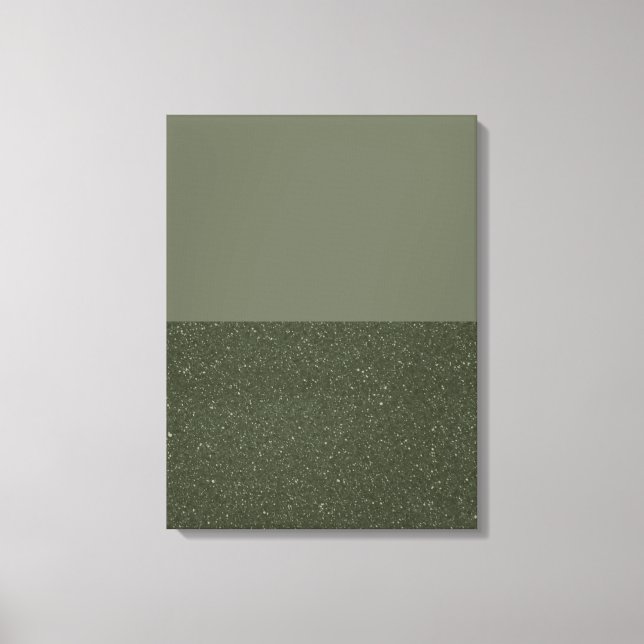 Moss Green Split Textur Stretched Canvas Print Leinwanddruck (Vorderseite)