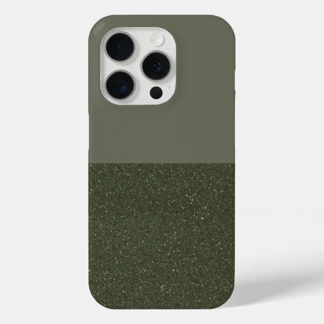 Moss Green Split Texture iPhone 15 Pro Coque perso (Verso)