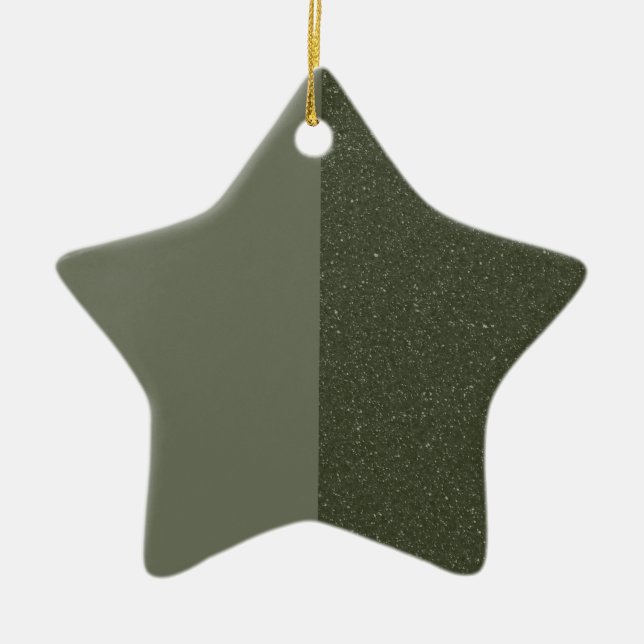 Moss Green Split Texture Star Ornament - Anpassen (Vorne)