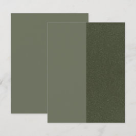Moss Green Split Textured Flat Save the Date Card