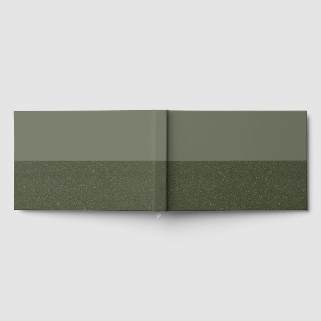 Moss Green Split Textured Foil Guestbook Gästebuch (Voll)