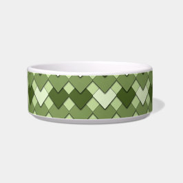 Moss Green Square and Diamond Harlequin Pattern Napf