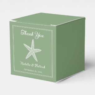 Moss Green Starfish Gastgeschenk Hochzeit Boxes Geschenkschachtel