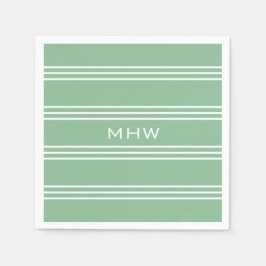 Moss Green Stripes kundenspezifische Papierserviet Serviette