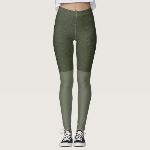 Moss Green Textured Leggings - Anpassbar