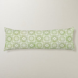 Moss Green und White Lace Overlay Kissen