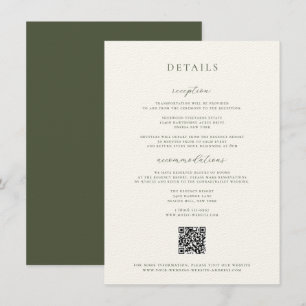 Moss Green Wedding Details Card Einladung
