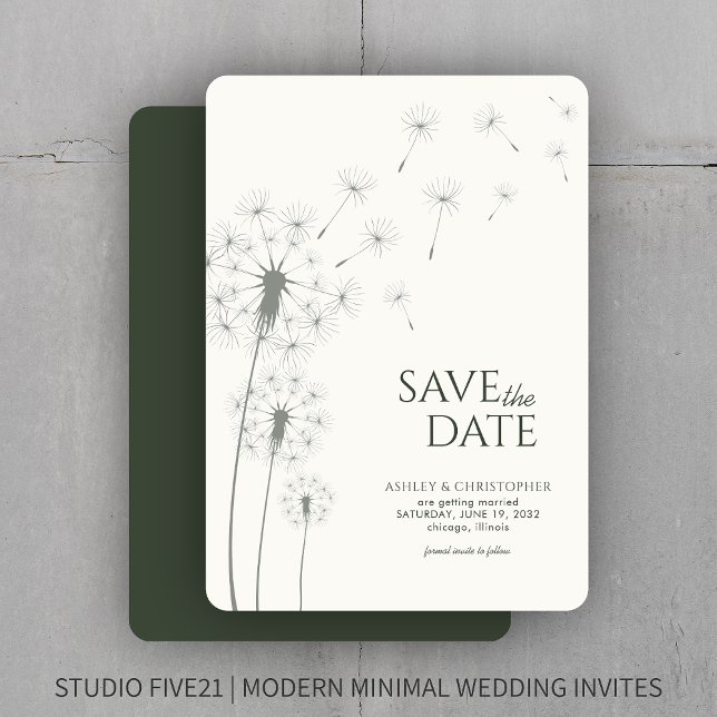 Moss Green Wedding Save the Date Card (Von Creator hochgeladen)