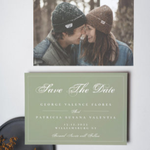 Moss Green White Classic Traditionelles Elegant Save The Date