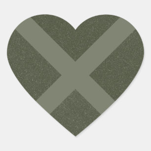 Moss Green X Heart Sticker