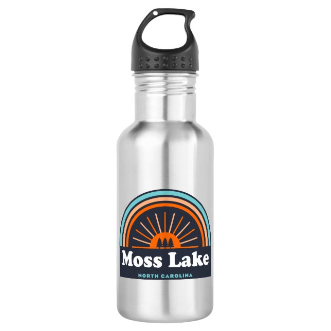 Moss Lake North Carolina Rainbow Edelstahlflasche (Vorderseite)