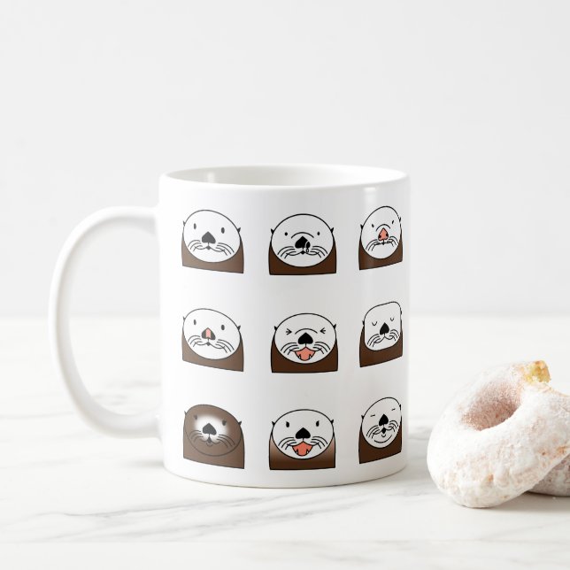 Moss Landing Sea Otters Kaffeetasse (Mit Donut)