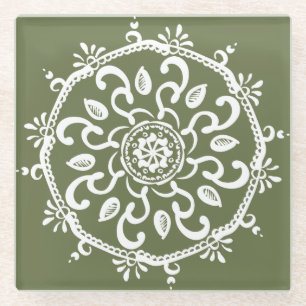Moss Mandala Glasuntersetzer