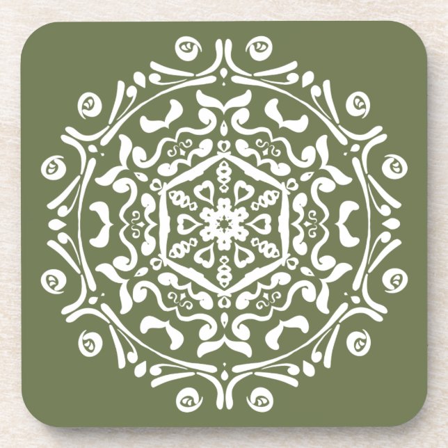 Moss Mandala Untersetzer (Vorderseite)
